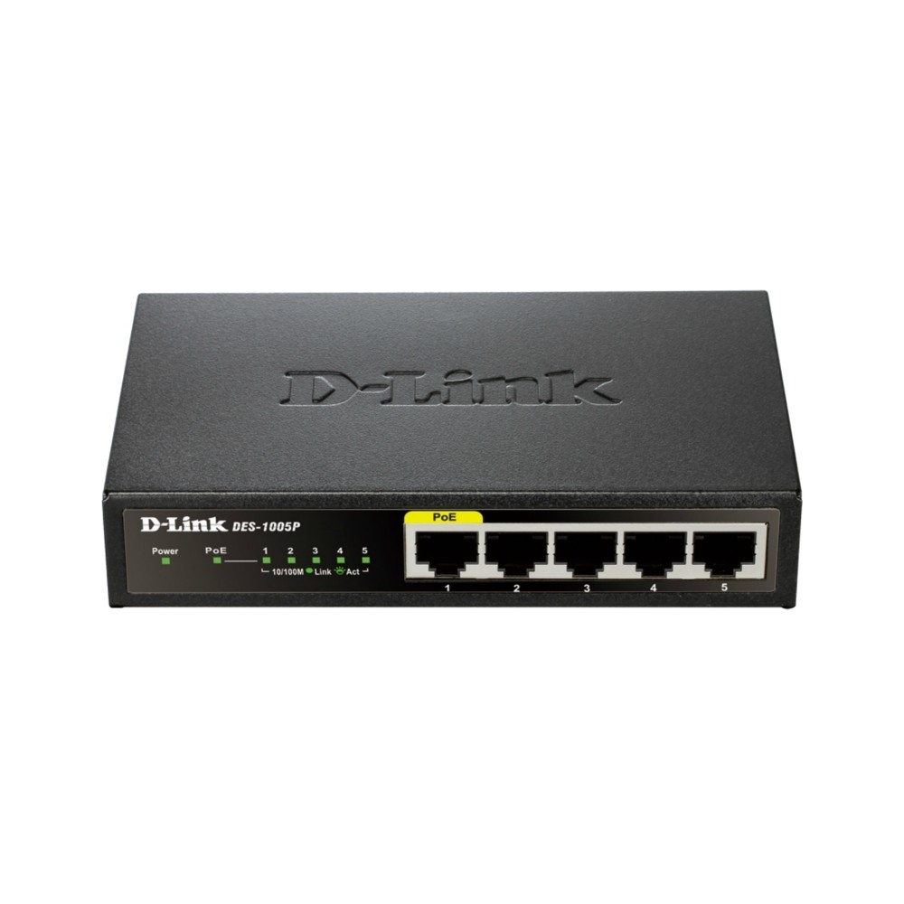 D Link DES 1005P Switch 5x10 100Mbps 1xPoE