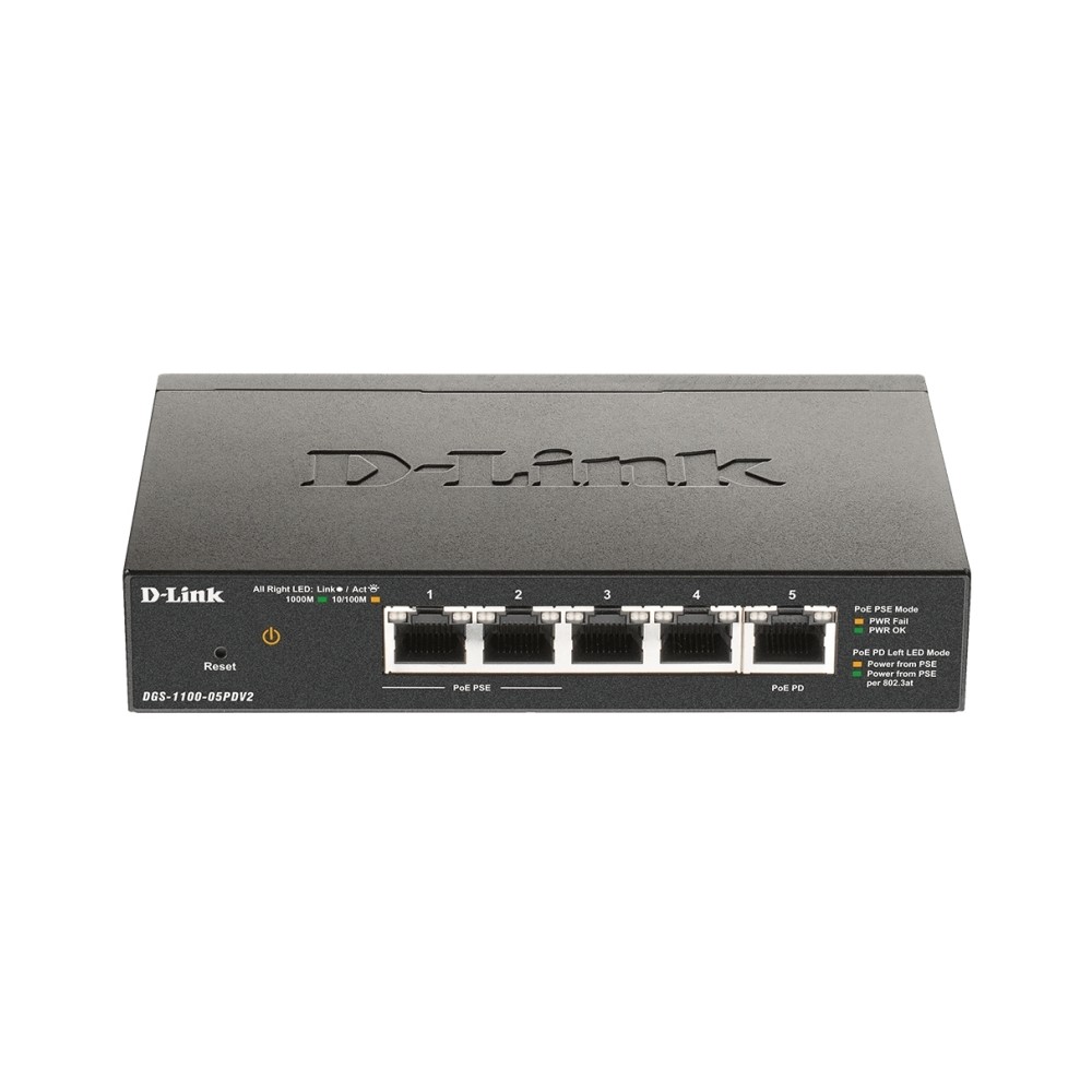 D Link DGS 1100 05PDV2 Switch 5xGb PoE 1xPD 18W