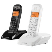 MOTOROLA S1202 Telefono DECT DUO Blanco Negro