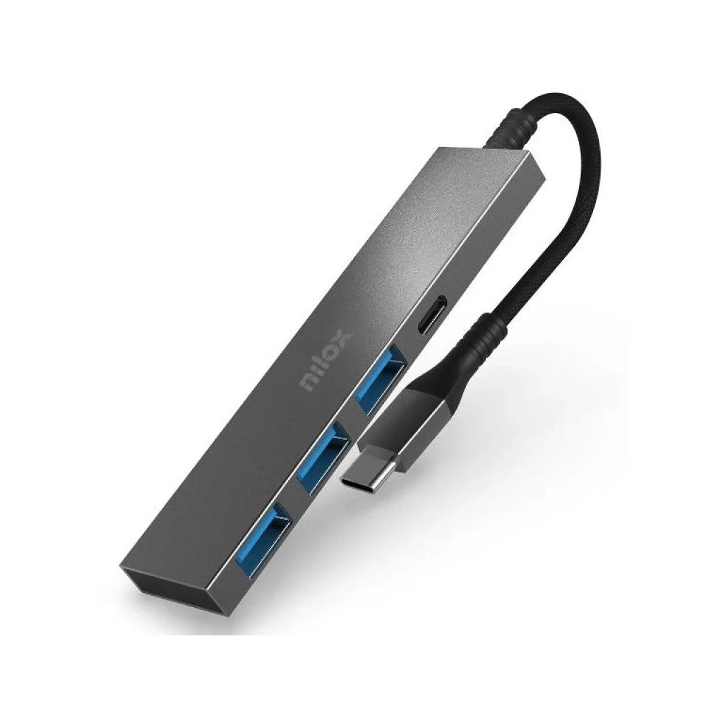 Nilox Hub Usb c 3xUSB A Y 1xUSB C Gris