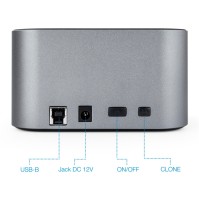 Tooq TQDS 805G Dock Station Doble Bahia HDD Gris