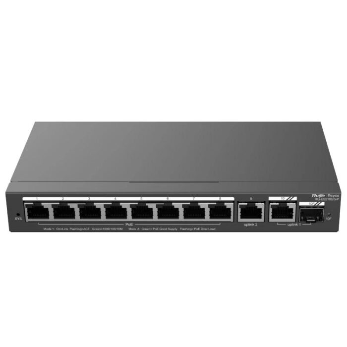 Reyee Switch 8xGbE 2xUplink 1xSFP Combo PoE 120W - Imagen 3