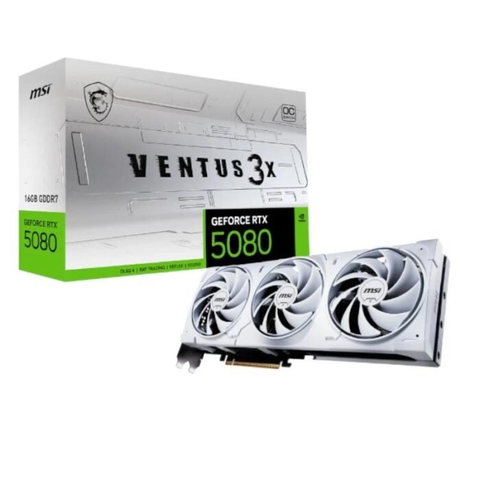 MSI VGA NVIDIA RTX 5080 16G VENTUS 3X OC WHIT DDR7 - Imagen 1