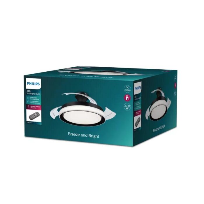 PHILIPS Ventilador techo Luz Bliss DC 28w Negro - Imagen 2