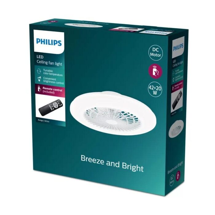 PHILIPS Ventilador techo Amigo LED 20+42W Blanco - Imagen 2