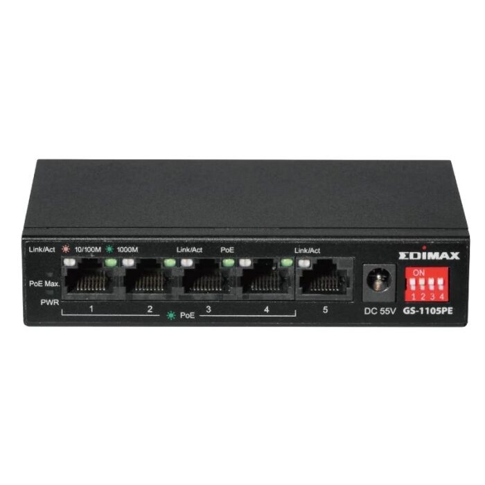 Edimax GS-1105PE Swithc 5xGbE (4PoE+) LR - Imagen 1
