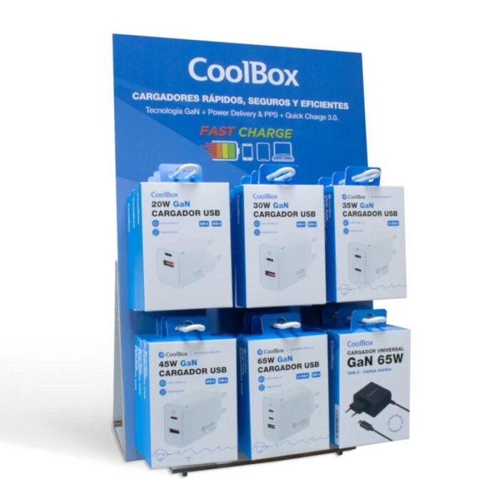 COOLBOX PACK 18 CARGADORES GAN + EXPOSITOR - Imagen 1