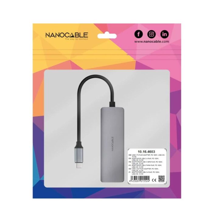 Nanocable Conversor USB-C Ethernet carga PD - Imagen 4