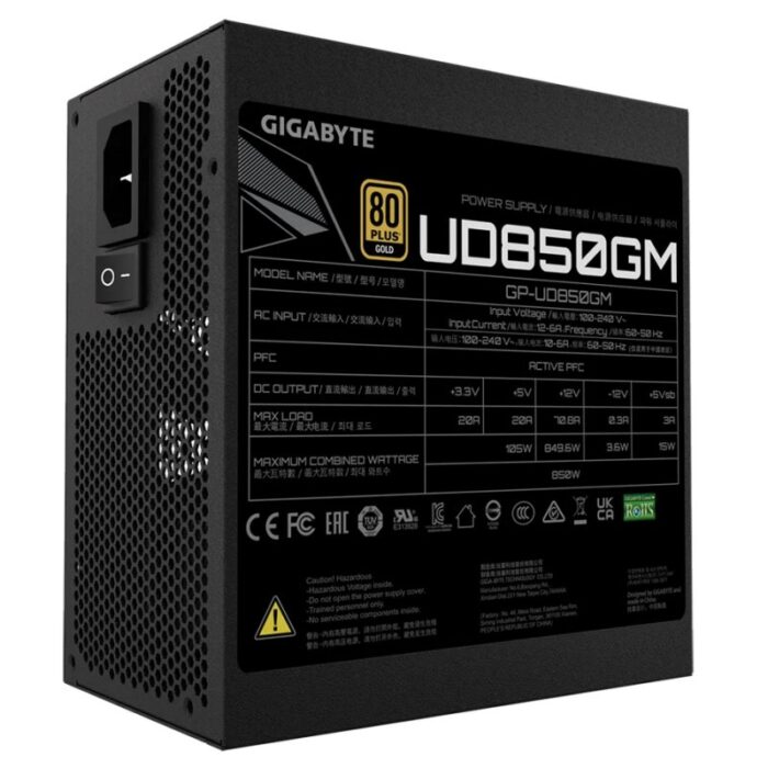 Gigabyte Fuente Alimentación GP-UD850GM 80P - Imagen 3