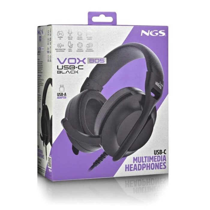 NGS Auriculares Cable USB-C Control Vol. Negro - Imagen 4
